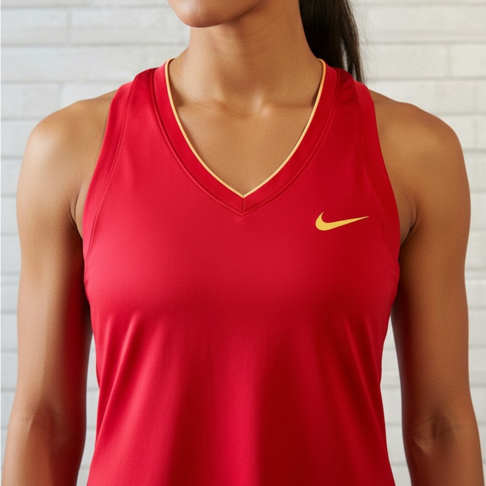Nike Pro Red and Yellow Sports Tank